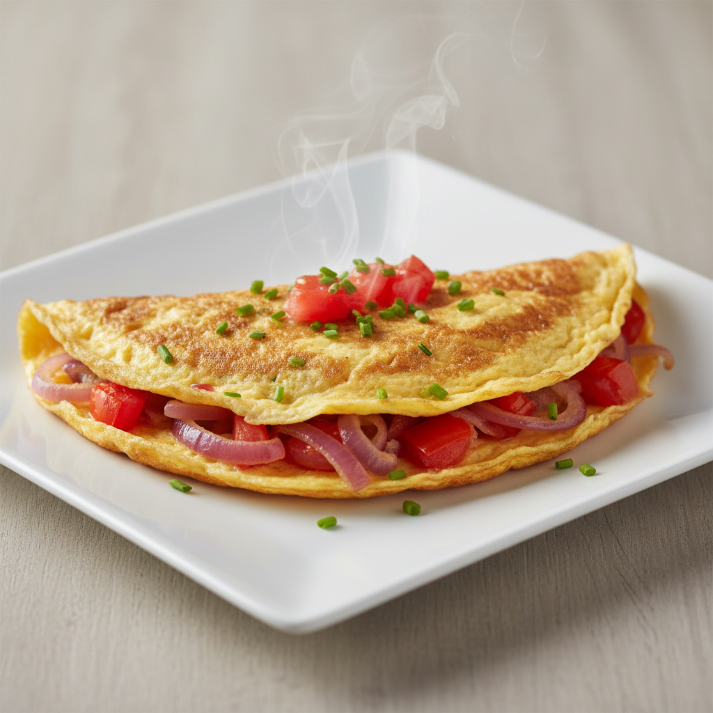 Omlet s rajčicom i lukom