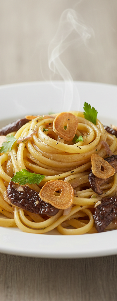 Brzi Tagliatelle s Inćunima i Suhim Vrganjima