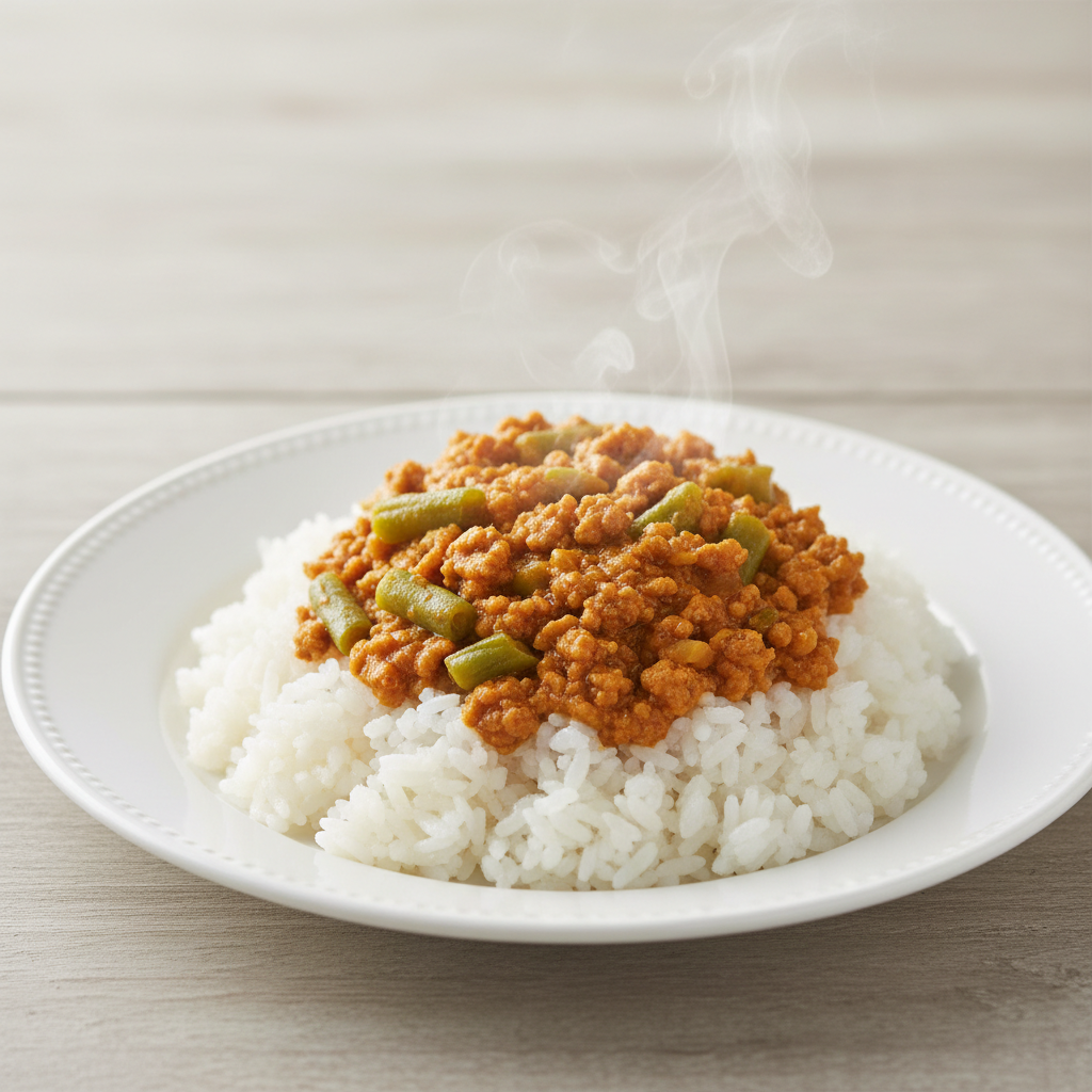 Curry od Mljevenog Mesa s Rižom i Mahunama