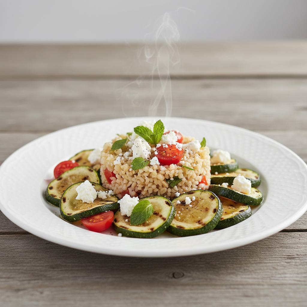 Grillane Tikvice s Feta Sirom i Bulgur Salatom