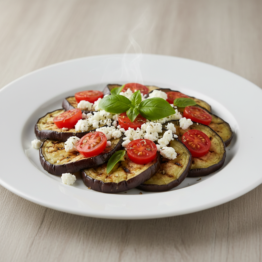 Grillani patlidžan s feta sirom i cherry rajčicama