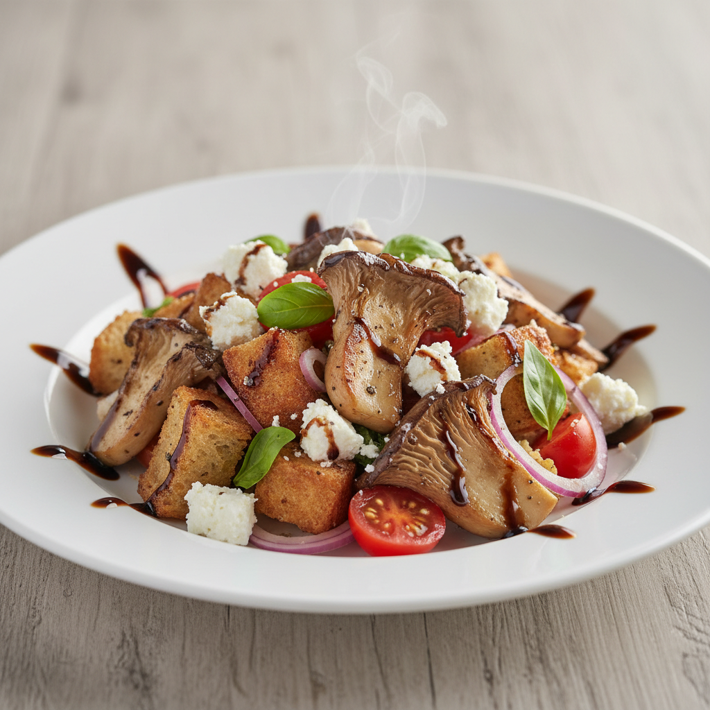 Panzanella s grilanim bukovačama, fetom i balzamikom