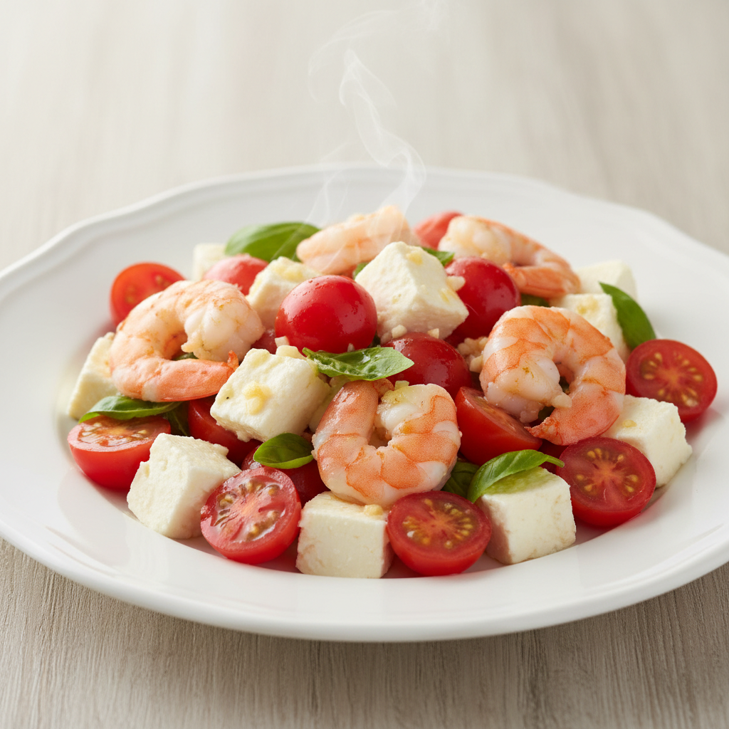 Salata od kozica s cherry rajčicama i sirom