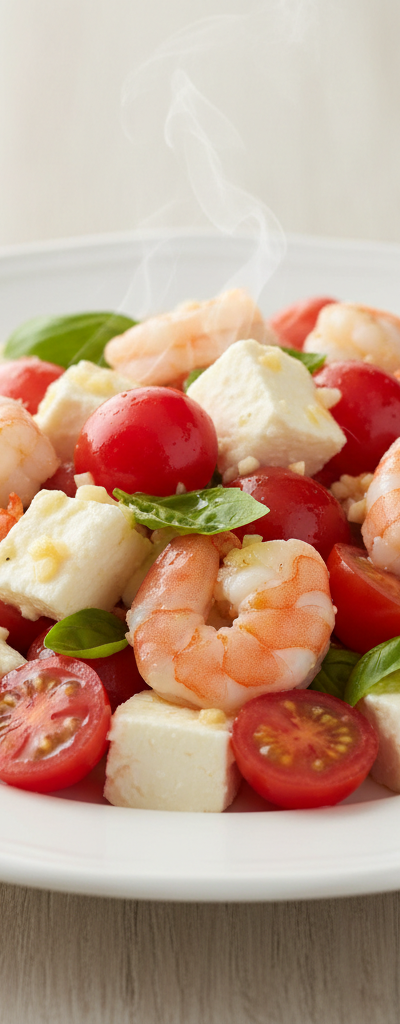 Salata od kozica s cherry rajčicama i sirom