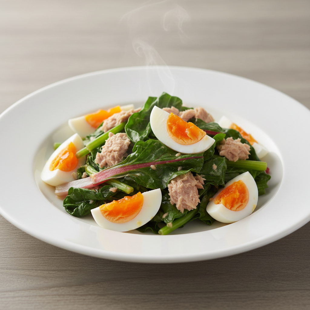 Salata s tunom, jajima i blitvom